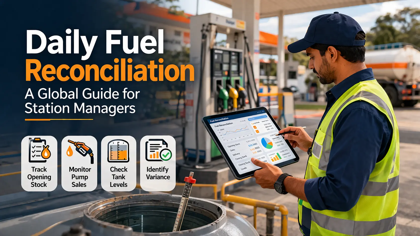 Fuel reconciliation process at petrol station
