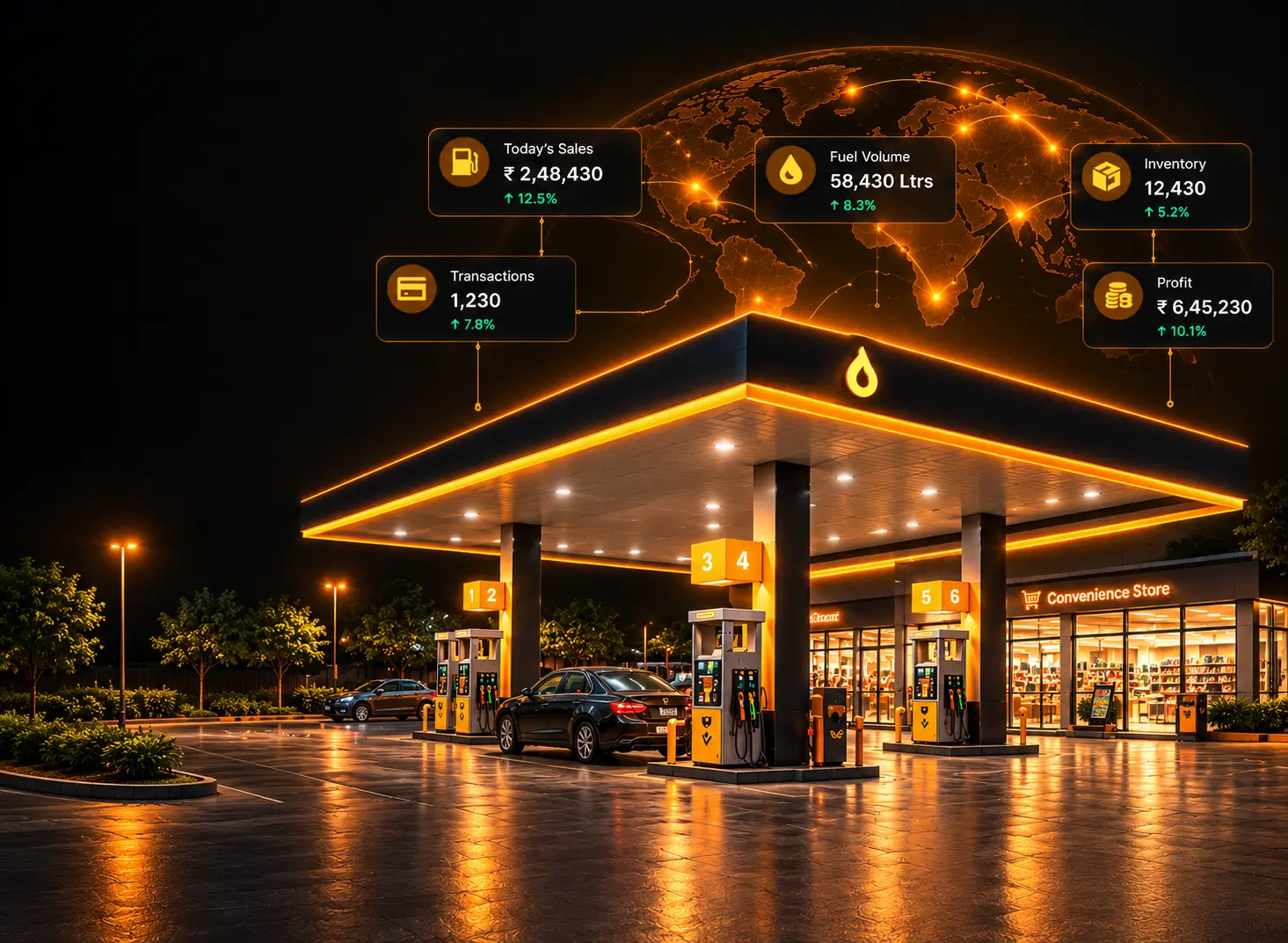PetroSoft live station dashboard