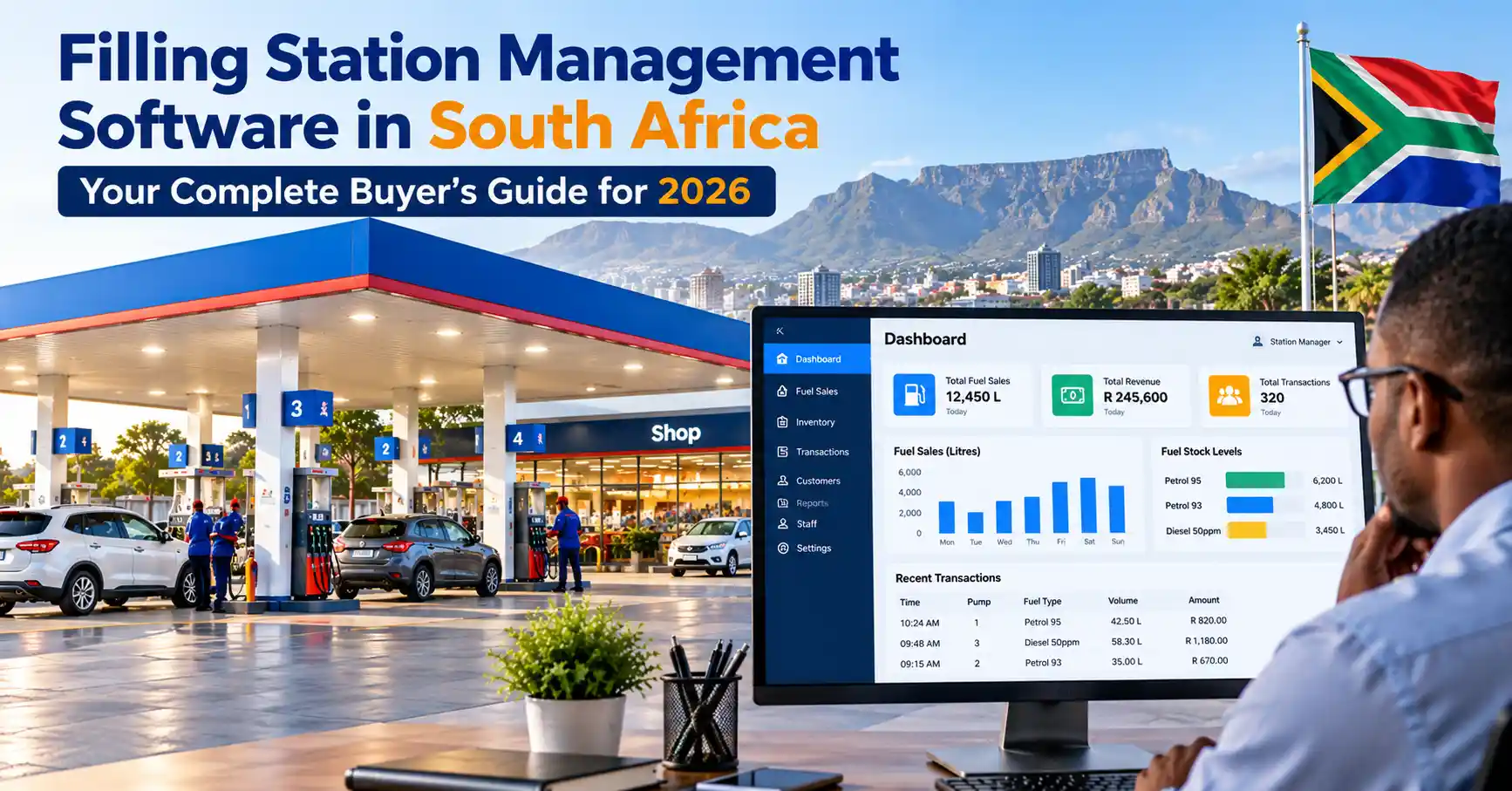 South African filling station highlighting fuel management challenges, fuel tracking, tax reporting, and staff accountability